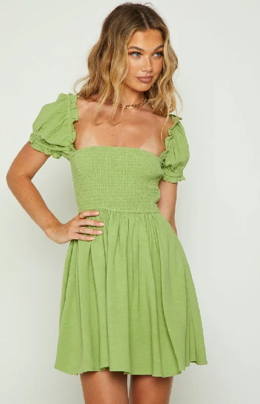 Mini dresses with beaded embellishments for a fancy eventKharis Green Mini Dress