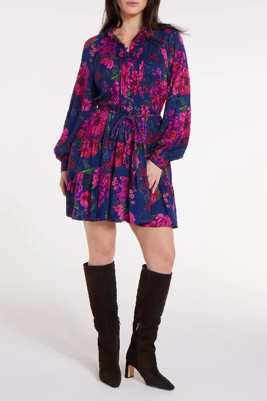 Mini dresses with criss - cross backs for a flirty lookLouisa Belted Tunic Mini Dress in Floral