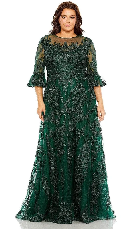 Wedding guest dresses with puff sleeves and knee - length hemsMac Duggal 20471 - Embroidered Evening Dress Wedding guest dresses with puff sleeves and knee - length hemsMac Duggal 20471 - Embroidered Evening Dress