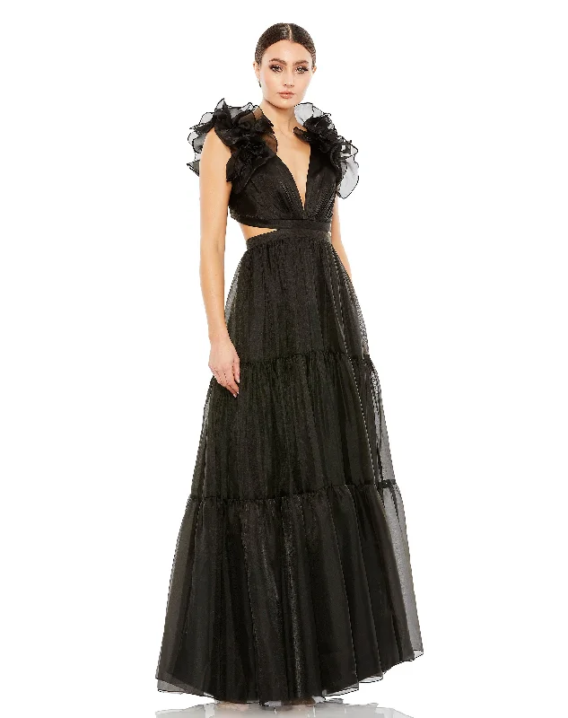 Maxi wedding guest dresses with floral prints for summer weddingsMac Duggal 49528 Long Cap Sleeve Formal Dress Maxi wedding guest dresses with floral prints for summer weddingsMac Duggal 49528 Long Cap Sleeve Formal Dress