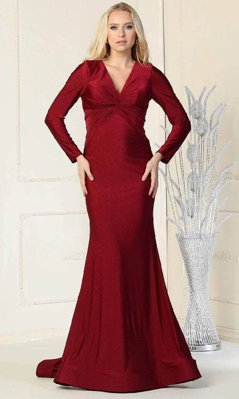 May Queen MQ1873 - V-Neck Knotted Formal Dress