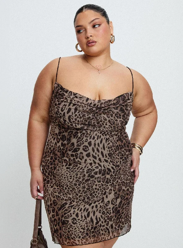Mini dresses with polka dot patternsSugar Mini Dress Leopard Curve