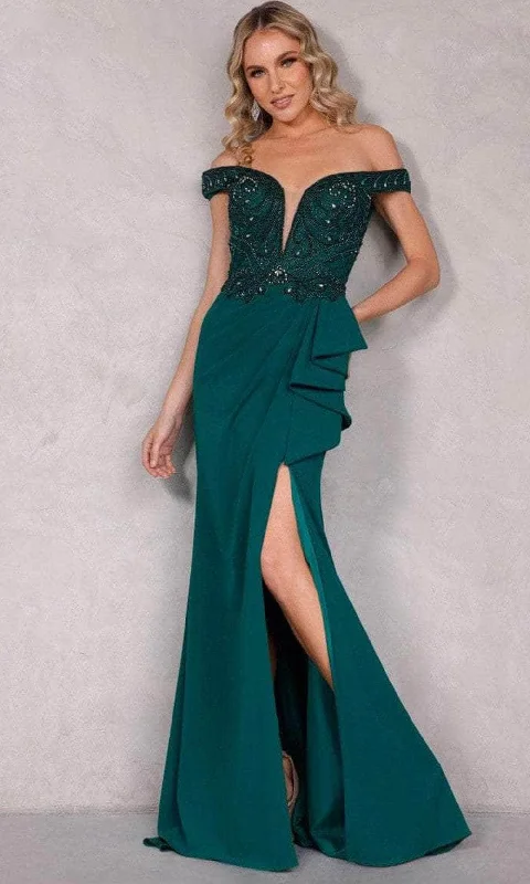 Terani Couture 2221M0381 - Off Shoulder Draped Evening Dress