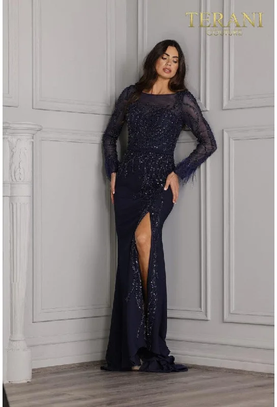 Terani Couture 2111M5277 Long Sleeve Formal Dress