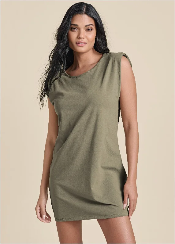 Mini dresses with high - low hems for a modern twistEasy Shift Dress - Olive
