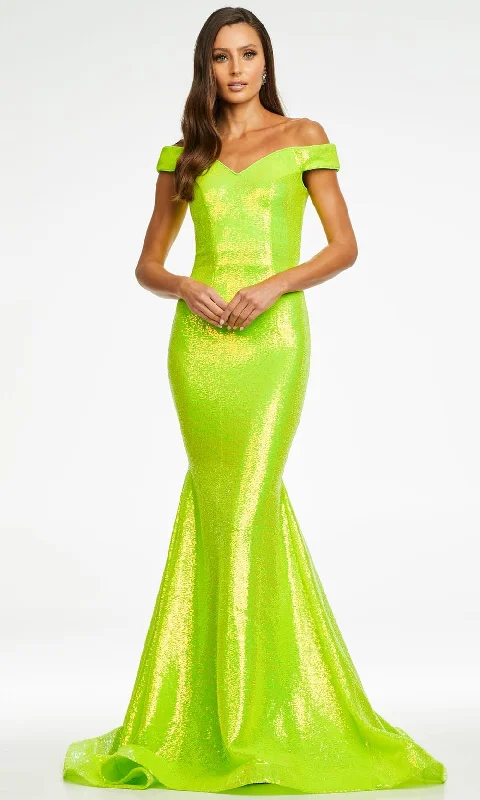 Formal dresses with ruffled skirts and bow accents for a charming prom appearanceAshley Lauren - 11109 Sequin Mermaid Gown Formal dresses with ruffled skirts and bow accents for a charming prom appearanceAshley Lauren - 11109 Sequin Mermaid Gown