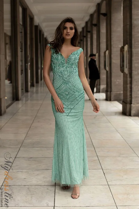 Prom dresses with one - shoulder ruffled straps and geometric patterns for a contemporary and eye - catching formal eventChic and Holland AN1489 Prom dresses with one - shoulder ruffled straps and geometric patterns for a contemporary and eye - catching formal eventChic and Holland AN1489