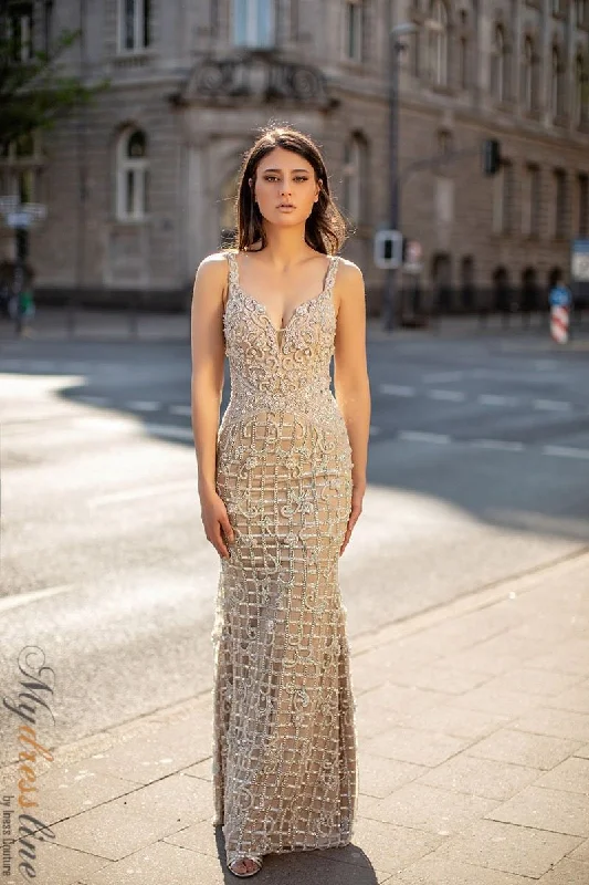 Formal dresses with geometric patterns and metallic accents for a modern formal affairChic and Holland HF1540 Formal dresses with geometric patterns and metallic accents for a modern formal affairChic and Holland HF1540