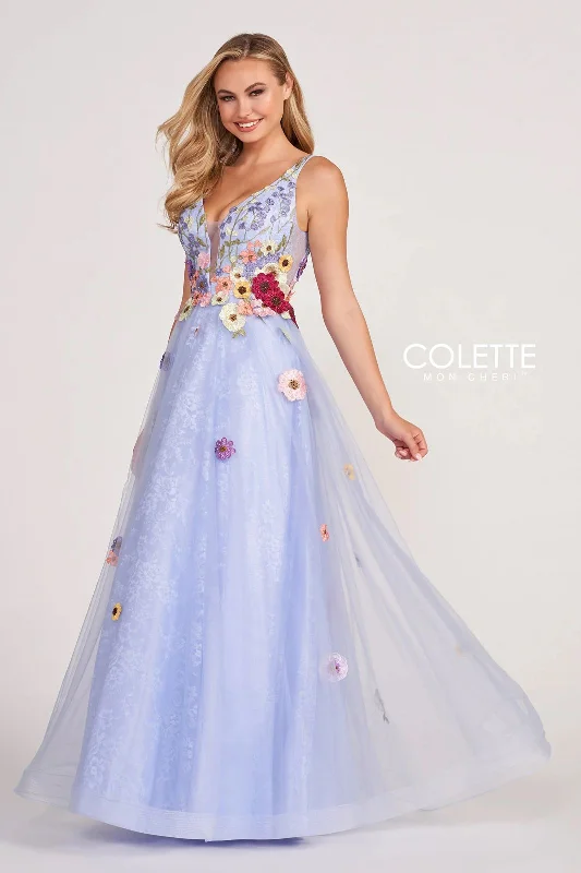 Pleated Women Dress with a Timeless and Elegant TextureColette CL2084 Floral Applique Formal Prom Long Dress Pleated Women Dress with a Timeless and Elegant TextureColette CL2084 Floral Applique Formal Prom Long Dress