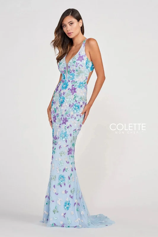 Plus Size Women Dress with a Flattering A - Line Cut for Comfort and StyleColette CL2088 Prom Long Formal Floral Beaded Dress Plus Size Women Dress with a Flattering A - Line Cut for Comfort and StyleColette CL2088 Prom Long Formal Floral Beaded Dress