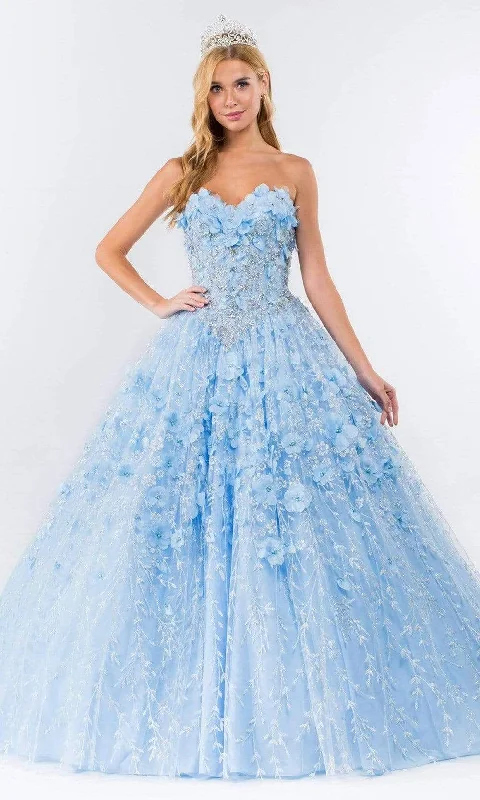 Formal dresses with button - front designs and tulle skirts for a charming prom styleElizabeth K - GL1939 Bejeweled Applique Ballgown