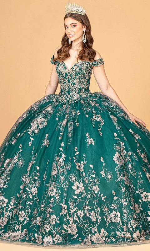 Prom dresses with cold - shoulder ruffled sleeves and floral prints for a romantic and fashionable styleElizabeth K GL3074 - Off-Shoulder Sweetheart Ballgown Prom dresses with cold - shoulder ruffled sleeves and floral prints for a romantic and fashionable styleElizabeth K GL3074 - Off-Shoulder Sweetheart Ballgown