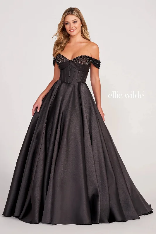 Halter Neck Women Dress to Show Off the Shoulders and NecklineEllie Wilde EW34118 Long Formal A Line Prom Dress Halter Neck Women Dress to Show Off the Shoulders and NecklineEllie Wilde EW34118 Long Formal A Line Prom Dress