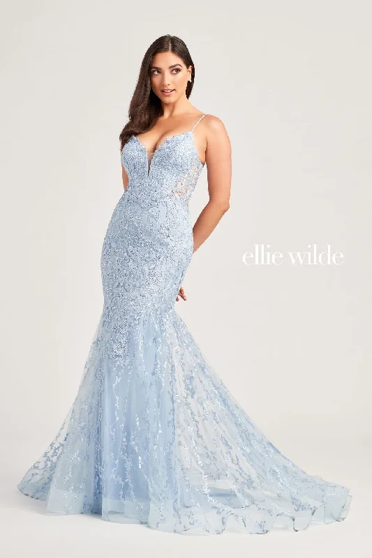 Strapless Women Dress with a Built - in Bra for Comfort and SupportEllie Wilde EW35221 Mermaid Long Formal Beaded Prom Dress Strapless Women Dress with a Built - in Bra for Comfort and SupportEllie Wilde EW35221 Mermaid Long Formal Beaded Prom Dress