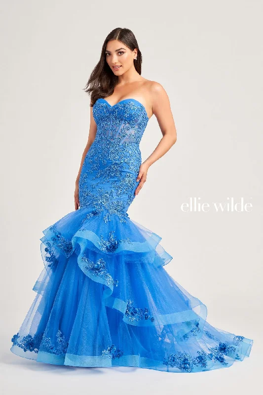Backless Women Dress for a Sexy and Alluring Look at Evening EventsEllie Wilde EW35239 Long Formal Glitter Mermaid Prom Dress Backless Women Dress for a Sexy and Alluring Look at Evening EventsEllie Wilde EW35239 Long Formal Glitter Mermaid Prom Dress
