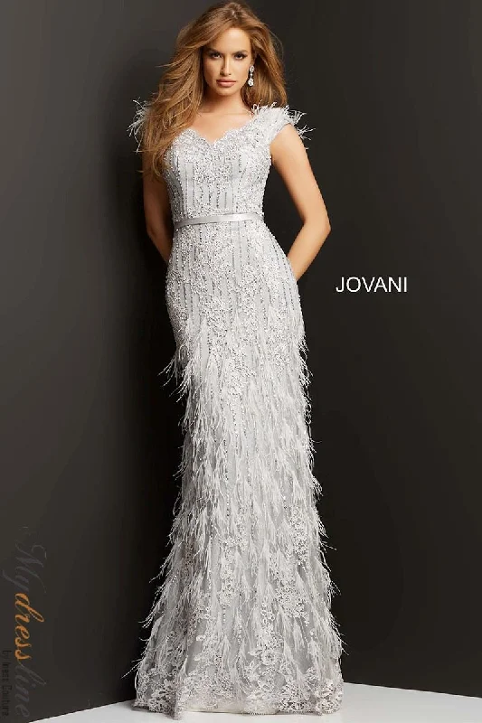 Prom dresses with side - slit skirts and beaded fringes for a glamorous appearanceJovani 03108 Prom dresses with side - slit skirts and beaded fringes for a glamorous appearanceJovani 03108
