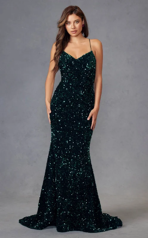 Prom dresses with side - slit skirts and beaded fringes for a glamorous appearanceJuliet 2406 Dress