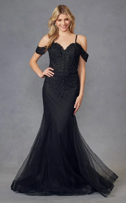 Prom dresses with cold - shoulder ruffled sleeves and floral prints for a romantic and fashionable styleJuliet 281 Dress