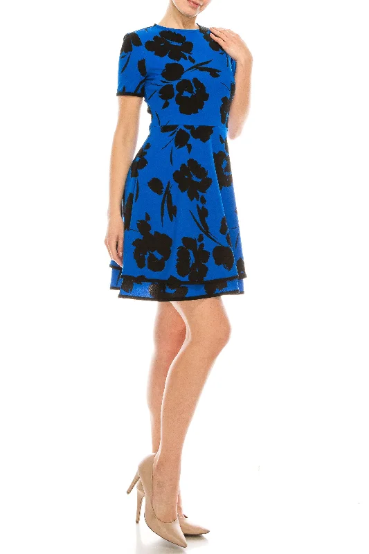 Cocktail dresses with a keyhole back and a midi - lengthLondon Times Floral Printed A Line Dress T4799M Cocktail dresses with a keyhole back and a midi - lengthLondon Times Floral Printed A Line Dress T4799M