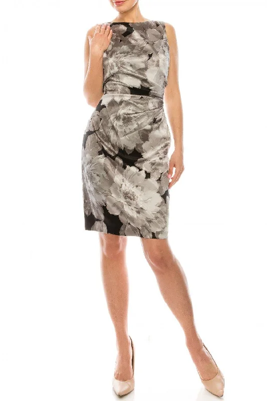 Cocktail dresses with off - the - shoulder designs and beaded accentsLondon Times Floral Print Satin Sheath Dress Cocktail dresses with off - the - shoulder designs and beaded accentsLondon Times Floral Print Satin Sheath Dress