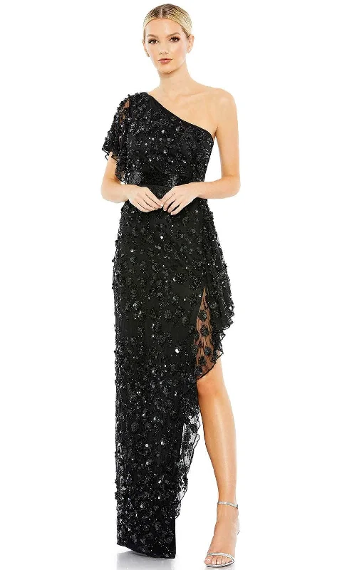 Prom dresses with geometric - cutout sleeves and flowing chiffon fabrics for a modern and airy lookMac Duggal 93687 - Asymmetrical One Shoulder Strap High Low Dress Prom dresses with geometric - cutout sleeves and flowing chiffon fabrics for a modern and airy lookMac Duggal 93687 - Asymmetrical One Shoulder Strap High Low Dress