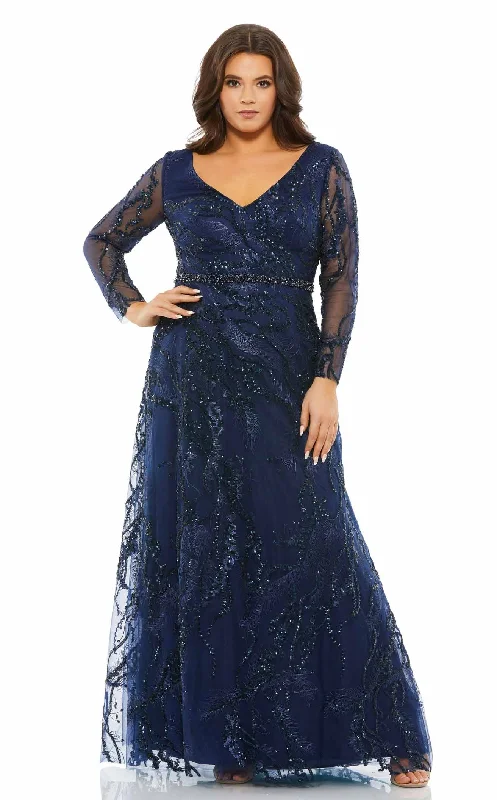 Formal dresses with one - shoulder ruffled straps and sequined bodices for a trendy and eye - catching lookMac Duggal Fabulouss 67922 Dress