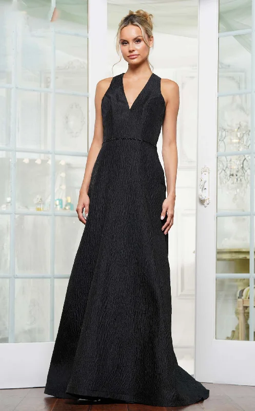 Formal dresses with fringe - trimmed sleeves and wrap - around styles for a bohemian - inspired formal eventRina Di Montella RD3121 Dress