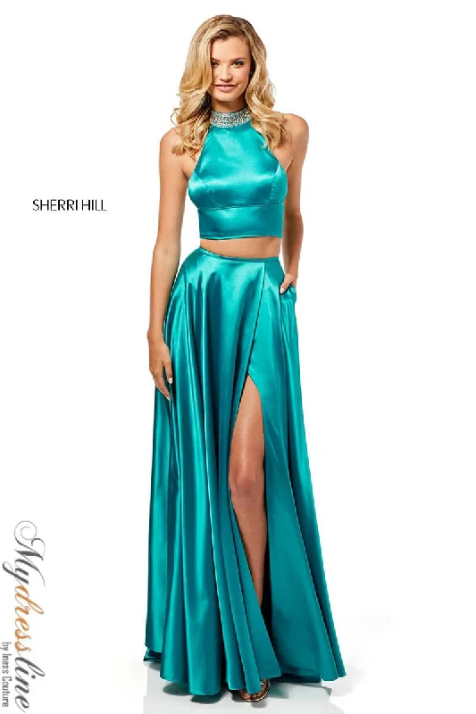 Formal dresses with tassel - adorned belts and tiered skirts for a stylish and festive formal eventSherri Hill 52491