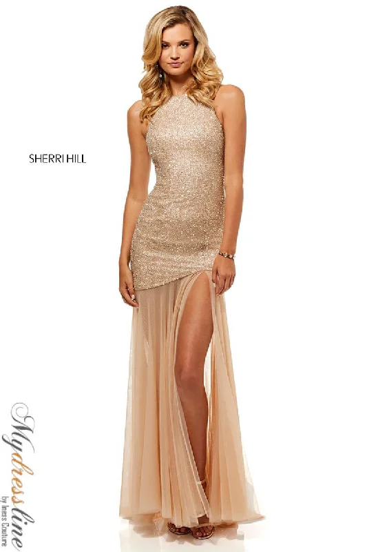 Mermaid - cut formal dresses in satin for a glamorous prom nightSherri Hill 52520