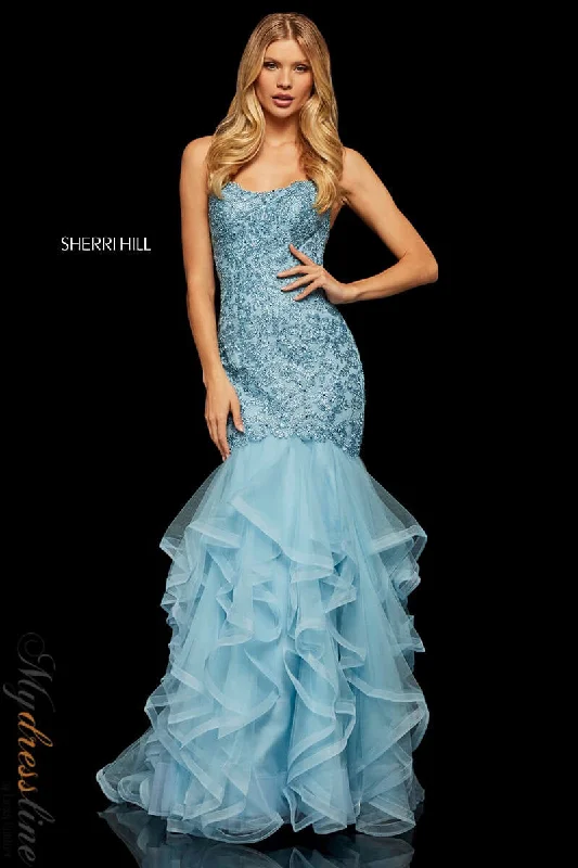 Formal dresses with wrap - around styles and beaded belts for a customized fitSherri Hill 52560 Formal dresses with wrap - around styles and beaded belts for a customized fitSherri Hill 52560
