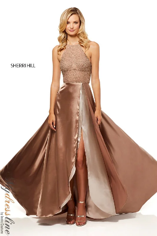 Long - sleeved formal dresses in velvet for a winter formal eventSherri Hill 52570