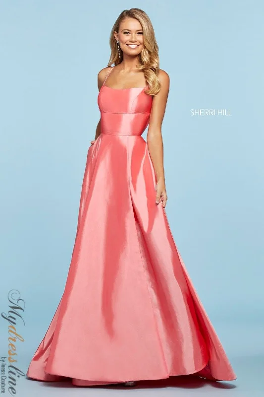 Formal dresses with off - the - shoulder sleeves and rhinestone accents for a sophisticated promSherri Hill 53531 Formal dresses with off - the - shoulder sleeves and rhinestone accents for a sophisticated promSherri Hill 53531
