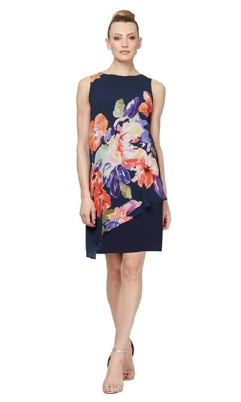 Cocktail dresses with a wrap - front style and a long - length optionSL Fashions 9177308 Floral Print Short Dress Cocktail dresses with a wrap - front style and a long - length optionSL Fashions 9177308 Floral Print Short Dress