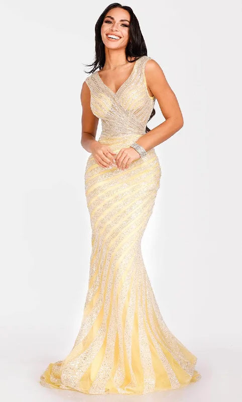 Ball - gown style formal dresses with sequined bodices for promTerani Couture 231E0620 - V Neck Sleeveless Bodycon Gown Ball - gown style formal dresses with sequined bodices for promTerani Couture 231E0620 - V Neck Sleeveless Bodycon Gown
