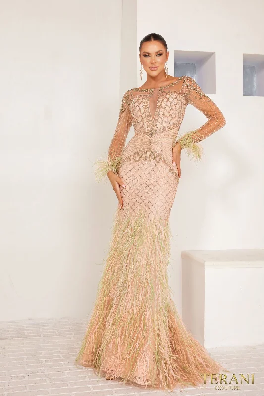 Ruffled Women Dress with Multiple Layers for a Playful and Girly StyleTerani Couture 241GL2631 Evening Long Formal Dress Ruffled Women Dress with Multiple Layers for a Playful and Girly StyleTerani Couture 241GL2631 Evening Long Formal Dress