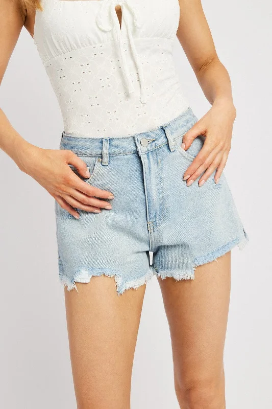 High - Waisted Women Shorts for a Retro and Flattering LookDenim Ripped Denim Short Mid Rise High - Waisted Women Shorts for a Retro and Flattering LookDenim Ripped Denim Short Mid Rise