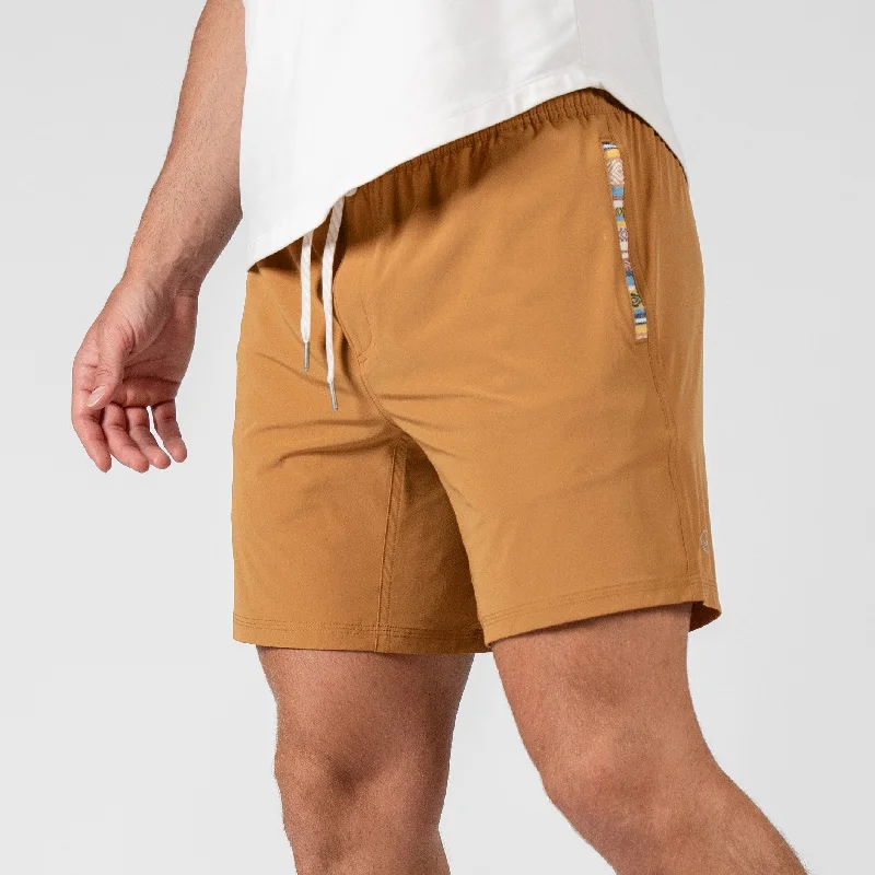 Stretchable Women Shorts for Maximum MobilityFlow 2.0 Short (Athletic) - Turmeric 5.5" & 7" - Linerless