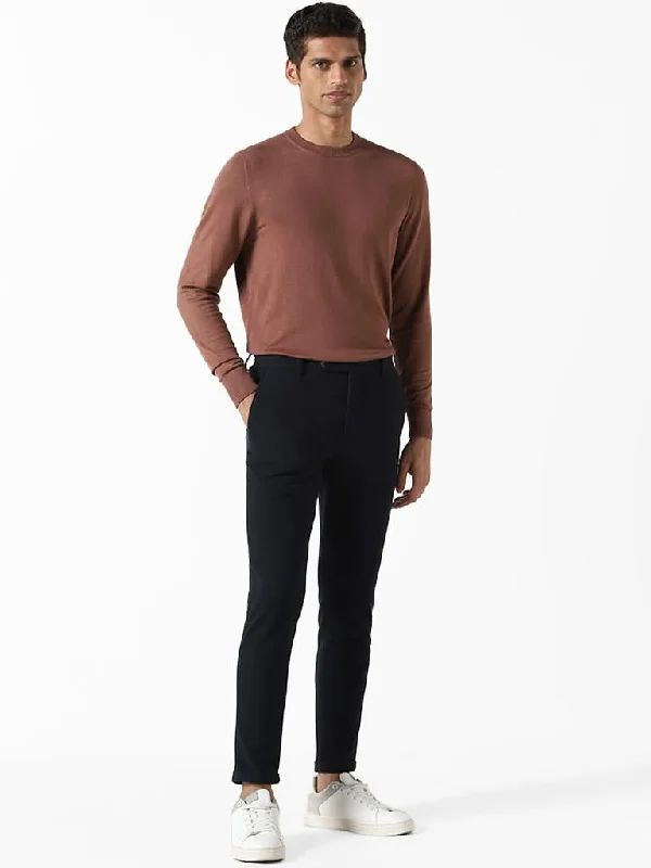 Solid Color Women Shorts in Bright Hues for a Bold StatementWES Formals Solid Brown Ribbed Slim-Fit Sweater