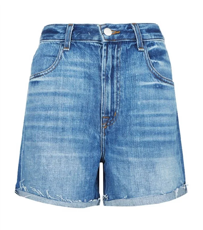 Solid Color Women Shorts in Bright Hues for a Bold StatementWomen's Joan High Rise Short In Blue Solid Color Women Shorts in Bright Hues for a Bold StatementWomen's Joan High Rise Short In Blue