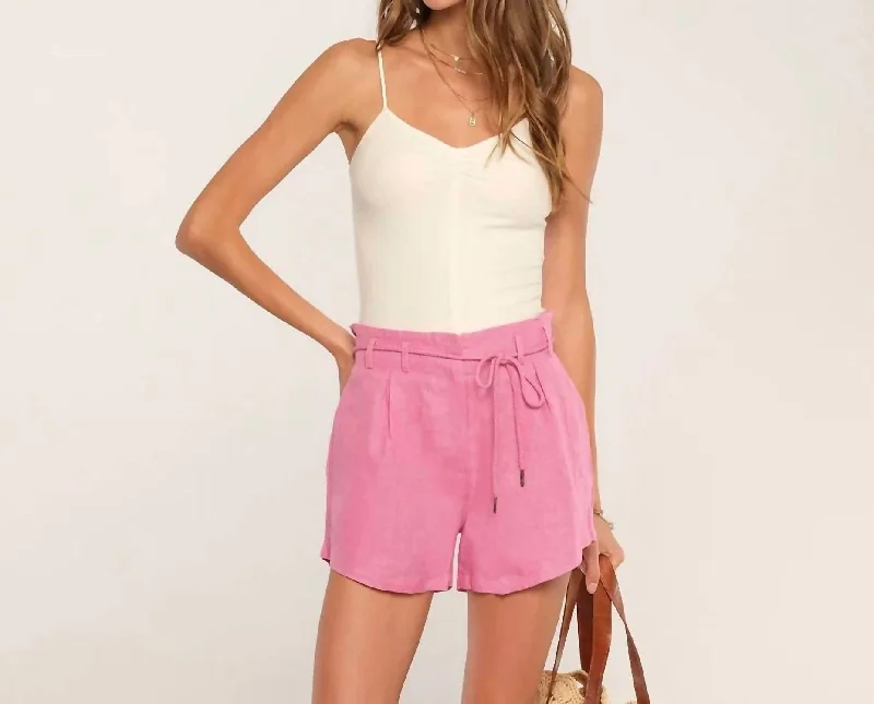 Leather Look Women Shorts for an Edgy and Chic StyleWright Short In Dahlia