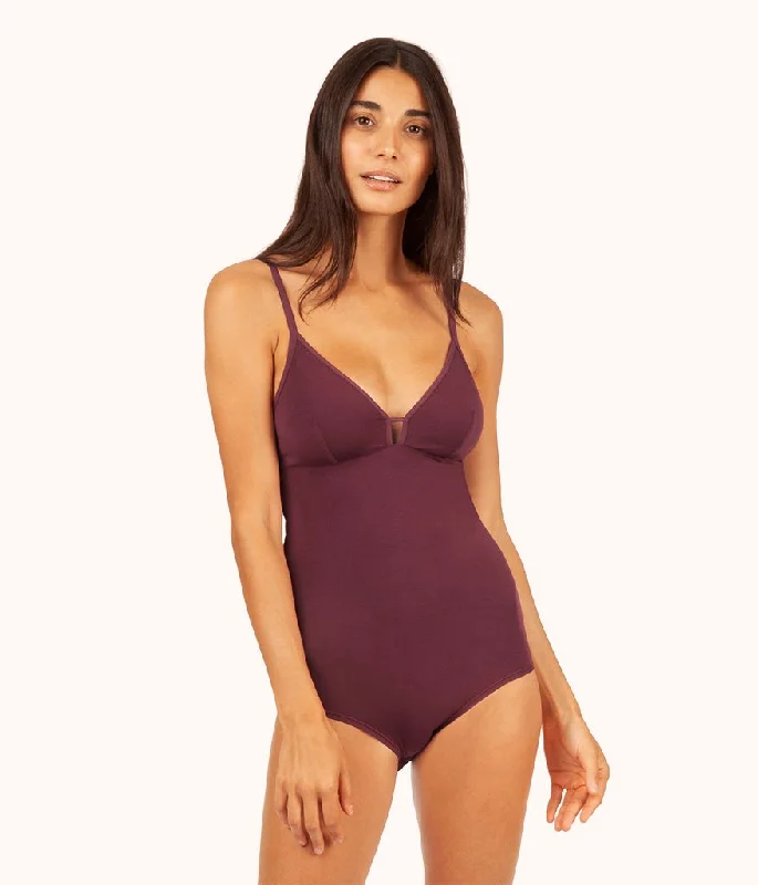 High - Neck Bodysuits for a Modest and Sophisticated LookThe All-Day Bodysuit: Plum